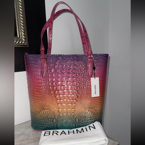 Brahmin Ombre Melbourne Collection Ezra Horizon Extra Large Tote Bag